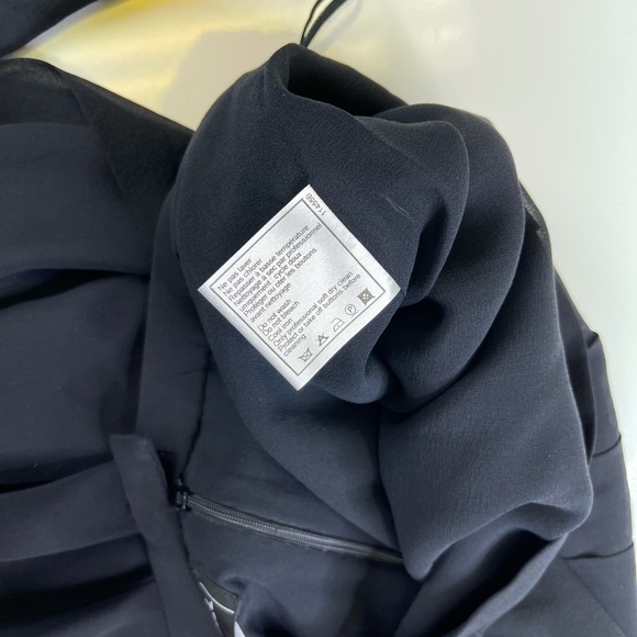 CHANEL 100% Silk All Black Top Skirt Summer Sz 42 - Picture 11 of 15